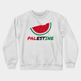 Palestine Watermelon - Hand Write Palestine Flag Color Crewneck Sweatshirt